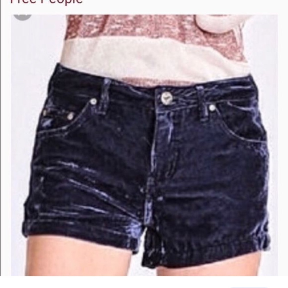 FreePeople midnight, blue velvet shorts